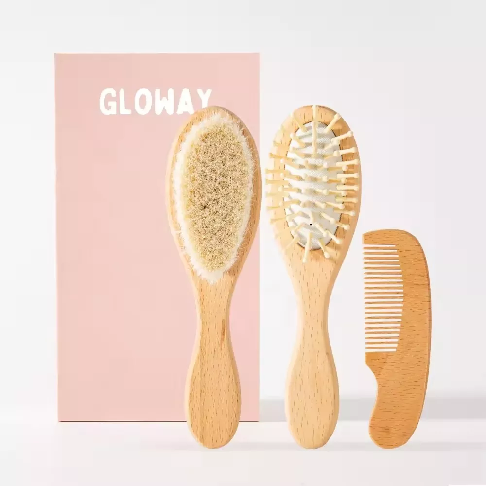 Wooden Hair Brush Set